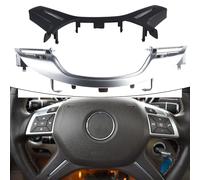 Sileduove Cubierta del bisel del volante para Mercedes Clase C W204 Clase E W212 ML GLS W166 G W463, diseño sólido mejorado con acabado cromado, repuesto de material PC y ABS (moca)