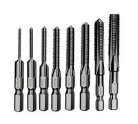 Sileduove Grifo de vástago hexagonal, grifo de máquina de tornillo, juego de grifos de rosca métrica, herramientas manuales HSS para grifos y troqueles, limpieza de virutas de flauta recta, punta