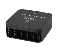 Sileduove Hub controlador de ventilador PWM de 12 V CC con entrada de alimentación tipo C o CC, divisor de 4 pines de 6 puertos con perilla para refrigeración de estación de trabajo de juegos de PC