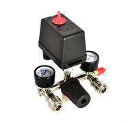 Sileduove Interruptor de presión del compresor de aire, con válvula de control del regulador y manómetro, para descarga de carga automática de 95 a 125 PSI, para piezas de aire tipo pistón (conector