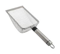 Sileduove Juego de 4 tamices de jardín de acero inoxidable con malla de 2 mm, 2,8 mm, 3,8 mm y 5 mm para tierra, compost, tamizado de arena, herramienta de jardinería al aire libre, color blanco (5 mm