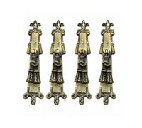 Sileduove Juego de 4 tiradores de latón de bronce antiguo para armarios y cajones de madera con tornillos de montaje para una rápida transformación del estilo de los muebles (4 piezas)