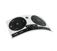 Sileduove Kit de calcomanías de reparación de botones estéreo de radio para Fiat 500 2011-2016, superposición de PVC negro mate para fijar controles desgastados, diseño ligero