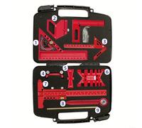 Sileduove Kit de herramientas de medición de carpintería de aleación de aluminio, con regla de ángulo cuadrado, calibre de cola de milano y escritura central, para marcado de diseño preciso y