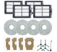 Sileduove Kit de piezas de repuesto, para Roomba Plus 405 y, para robot aspirador Combo 505, con cepillos laterales, filtros, paños y bolsas, para pelo de mascotas