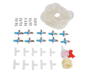 Sileduove Kit de sistema de riego de conejo con 10 bebederos de pezón y manguera de 5 metros con accesorios de púas para la flexibilidad, kit de bebedero de pezón de conejo