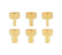 Sileduove Manguera de latón macizo con cabezal giratorio hembra, adaptador de manguera de jardín de 6 mm a 16 mm para riego y suministro de agua, conexión segura sin fugas, paquete de 6 (6 mm)