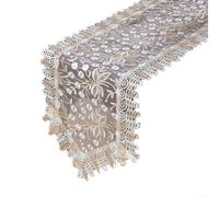 Sileduove Mesa ovalada de encaje para corredor con detalles de borla bordada, mantel de comedor de poliéster para decoración del hogar, bodas y fiestas, disponible en varios tamaños (40 x 180)