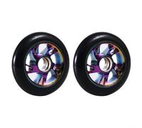 Sileduove Par de ruedas de scooter de 120 mm con rodamientos ABEC-9, poliuretano de alto rebote y núcleo de aluminio, absorción de golpes, resistente al desgaste, repuesto para scooters Kick y Pro