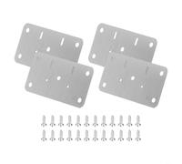 Sileduove Placa de reparación de bisagras, fijador de bisagra de gabinete, soporte de reparación de puerta para restauración de muebles, parche de refuerzo de acero inoxidable con tornillos, tamaño de