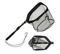 Sileduove Red flotante telescópica plegable, red de aterrizaje de pesca retráctil, equipo de captura de peces para agua salada de agua dulce, almacenamiento de hebilla con un solo clic, diseño de