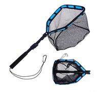Sileduove Red flotante telescópica plegable, red de aterrizaje de pesca retráctil, equipo de captura de peces para agua salada de agua dulce, almacenamiento de hebilla con un solo clic, diseño de