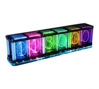 Sileduove Reloj de tubo brillante retro DIY Kit de montaje RGB LED Música para SPECTRUM 38 colores 14 efectos de luz 3231 Chip Pantalla analógica Proyecto electrónico para decoración de escritorio