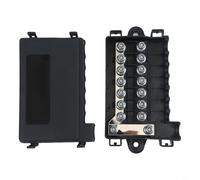 Sileduove Soporte de bloque de caja de fusibles de 7 vías, panel de circuito automotriz de 32 V CC, 15 A-250 A, alta fiabilidad, fácil de instalar, carcasa de plástico para RV, coche, barco, color