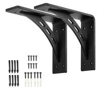 Sileduove Soportes de estante resistentes, soportes montados en la pared, soportes en L para estanterías, esquina de grado industrial, diseño de precisión de 90 grados, revestimiento resistente al