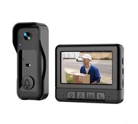 Sileduove Timbre inalámbrico de vídeo, con pantalla de 4.3 pulgadas y intercomunicador de voz bidireccional con instantánea automática impermeable IP68 nocturna, para seguridad del hogar, sin