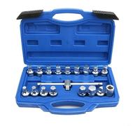 Sileduove WilTec - Juego de llaves de cárter de aceite de 18 piezas con puntas hexagonales cuadradas triangulares y arenadas para una mayor vida útil de la herramienta