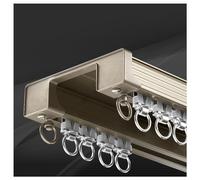 Silence ain Rail - Soporte de techo de doble riel - Aluminio de deslizamiento suave para sala de estar y dormitorio, divisor de habitación, 500 cm champán d - & Slish Solut