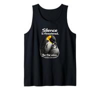Silence Is Threatened Be The Voice Arte Pingüino Camiseta sin Mangas