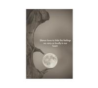 Silence Loves to Hide The Feelings We Carry So Loudly in Our Heart - Póster de lienzo con citas inspiradoras para decoración de pared, pinturas para sala de estar, dormitorio, 20 x 30 pulgadas (50 x