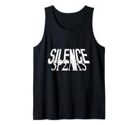 Silence Speaks Typography Bold Minimalist Quote Modern Camiseta sin Mangas