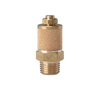 Silenciador, bronceado sinterizado/latón, salida de aire ajustable, R 1, SW 36 mm, funcionamiento Máx. 10 bares, temperatura de funcionamiento -10 °C a 250 °C.