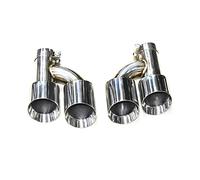 Silenciador Coche Cola Escape 1 Par Puntas Silenciador Acero Inoxidable Para Tubo Escape Universal Coche Escape Con Boquilla Entrada 60mm Punta Escape Doble En Forma H(ID57MMOD76MM)