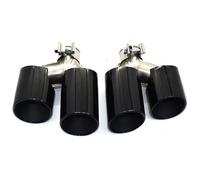Silenciador Coche Para A&lfa Para Romeo Para Giulia Para Julieta Modificación Tubo Escape Versión Trébol Cuatro Hojas Salidas Tubo Fibra Carbono(Titanium Black Style)