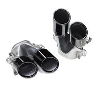 Silenciador Coche Para B&enz Para Clase A W177 A35 A200 A180 Actualización Para A45 Punta Escape Coche Cuádruple Parachoques Trasero Sistema Cabezal(Black a)
