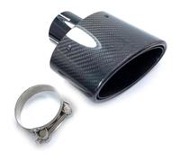Silenciador Coche Tubo Escape Modificado Para Coche Boquilla Grande 150 Mm Brillante Ovalado Fibra Carbono Brillante 1 Unidad(ID 63 OD 150)