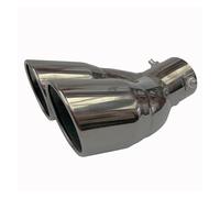 Silenciador Cola Silenciador Tubo Escape Doble Curvado Para Coche Corte Inclinado Atornillable 63/76 Mm Acero Inoxidable Revestimiento Titanio Car Escape Tubo