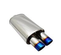 Silenciador Cola Sistemas Escape Silenciador Tubo M Tambor Universal Acero Inoxidable Azul Quemado Plata Doble Exportación 63MM 76MM Car Escape Tubo
