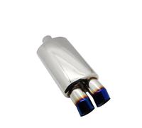 Silenciador Cola Sistemas Escape Silenciador Tubo M Tambor Universal Acero Inoxidable Azul Quemado Plata Doble Exportación 63MM 76MM Car Escape Tubo