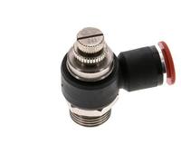 Silenciador de control de flujo Codo de entrada de medidor 12 mm - G1/2'' Latón/PA 66