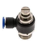 Silenciador de control de flujo Codo de salida de contador 10 mm - G1/2'' Latón/PA 66