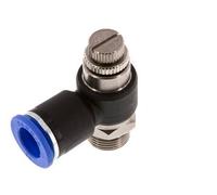 Silenciador de control de flujo Codo de salida de contador 12 mm - G3/8'' Latón/PA 66
