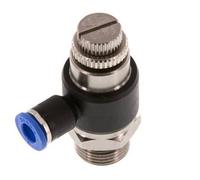 Silenciador de control de flujo Codo de salida de contador 6 mm - G3/8'' Latón/PA 66