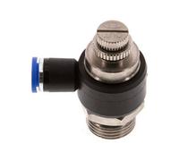 Silenciador de control de flujo Codo de salida de contador 8 mm - G1/2'' Latón/PA 66
