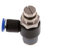 Silenciador de control de flujo Codo de salida del medidor 8 mm - R3/8'' Latón/PA 66