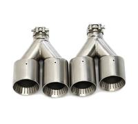 Silenciador De Escape 1 Uds. Tubo De Escape Punta Silenciador Coche Acero Inoxidable Doble Mate Universal 60MM 63mm Para Boquilla Para GTI MK7 Golf7(ID63MMOD89MM L)