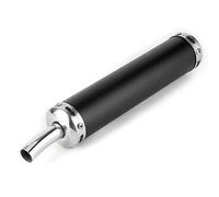 Silenciador de escape 20 mm / 0, 8 pulg .Piezas modificadas de acero inoxidable para motocicleta de 2 tiempos (negro)
