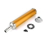 Silenciador de escape, 20 mm 0,8 pulgadas 2 tiempos motocicleta acero inoxidable silenciador de escape silenciador tubo silenciador modificado para motocicleta(Oro)