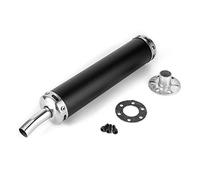 Silenciador de escape, 20 mm 0,8 pulgadas 2 tiempos motocicleta acero inoxidable silenciador de escape silenciador tubo silenciador modificado para motocicleta(Negro)