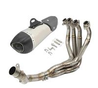 Silenciador de Escape Conector De Escape para Motocicleta para Kawasaki Z900 2017 2018 2019 2020 2021 2022, Colector(Chrome Gray)