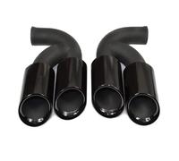 Silenciador Del Sistema Escape Tubo De Escape Trasero La Punta De Escape De Acero Cuádruple Para Porsche Para Cayenne 2011-2014 Accesorios Del Coche(Black Short)
