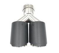 Silenciador Escape 1 Pieza De Escape De Carbono Modelo Y Puntas De Extremo Doble Tubos De Silenciador Dobles Puntas Traseras Tubos extremo coche(IN 51MM-OUT 101MM)