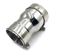Silenciador Escape 1 * Tubo De Escape Tubo De Acero Inoxidable 304 Adaptador Recto Tamaño Reductor Manguito De Silenciador General Con Abrazadera Tubos extremo coche(63MM-76MM)