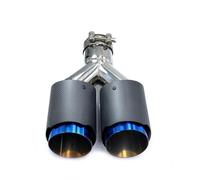 Silenciador Escape 1 Uds. Modificación De Coche Universal Doble Negro Brillante Tubo Escape Silenciador Tubo Punta De Escape De Fibra De Carbono Tubos extremo coche(IN 63MM-OUT 89MM)