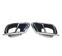 Silenciador Escape 2 Unids/lote Punta De Escape Cuádruple Silenciador Punta De Tubo De Escape Boquilla De Escape Puntas De Ajuste Para X5 Para G05 X6 G06 X7 G07 Garganta Cola(Plata)