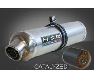 SILENCIADOR ESCAPE CATALIZADO MSR SILENCIADOR MOTOCICLETA GUZZI BREVA 850 2006/11 - 1100 4V 2005/07 CONEXIÓN Ø 60 MM CLASSIC REDONDA ACERO INOXIDABLE KAT